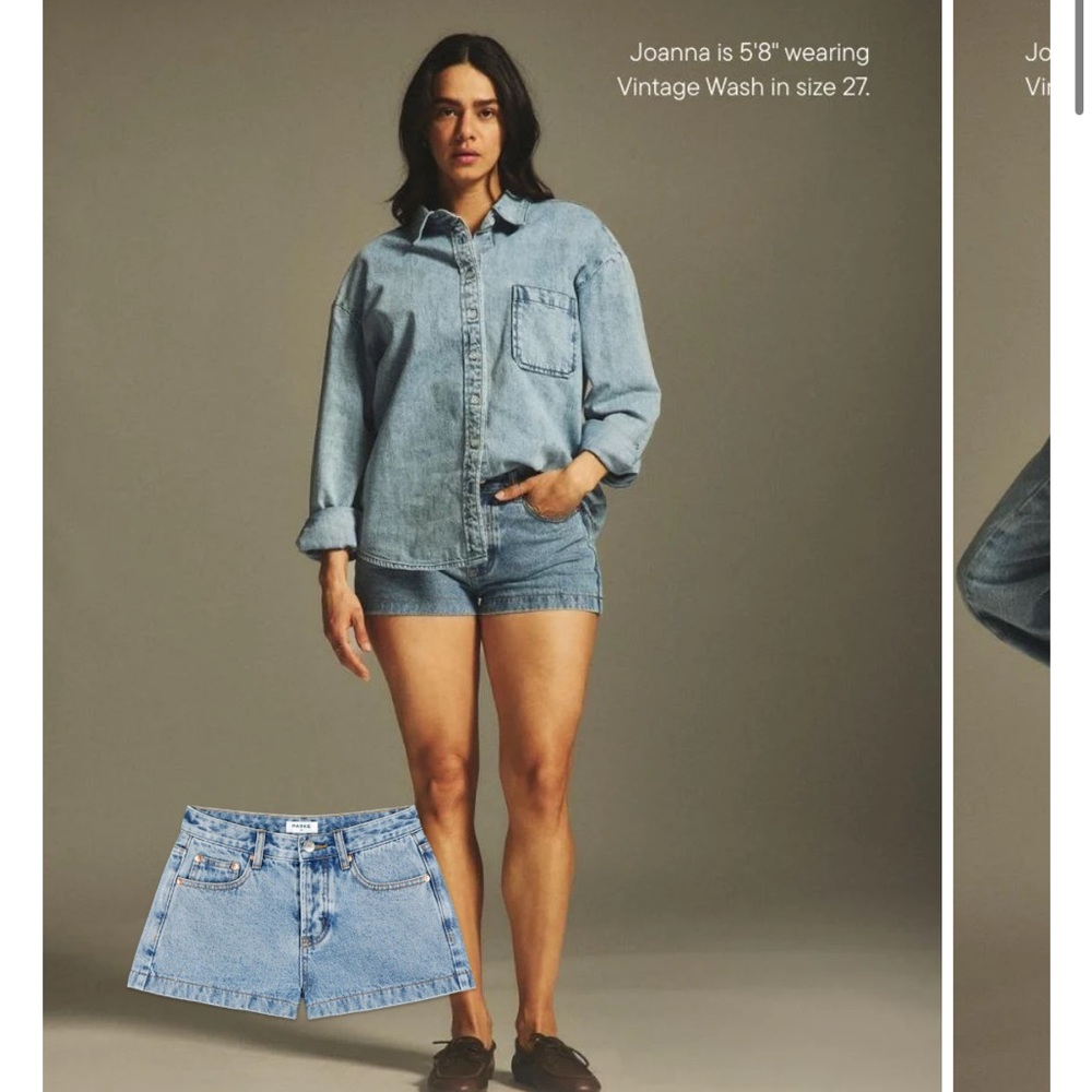 Parke low rise mini denim shorts